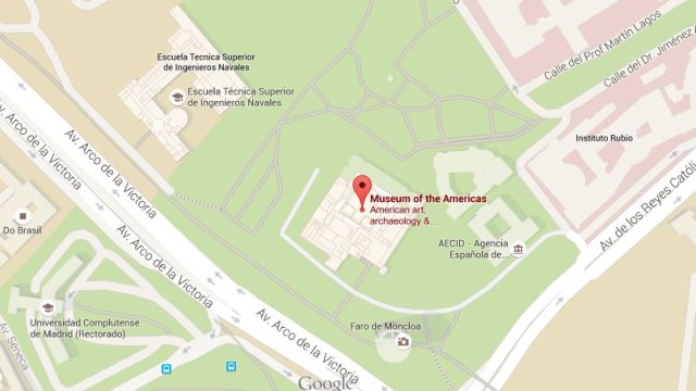 Map of Museo de America Madrid