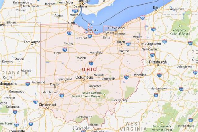 Map of Ohio USA