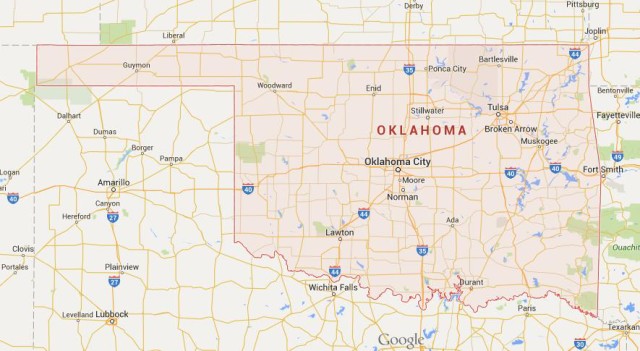 Map of Oklahoma USA