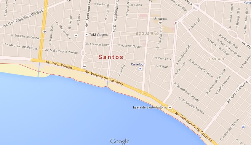 Map of Santos