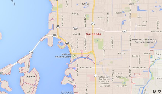 Map of Sarasota Florida