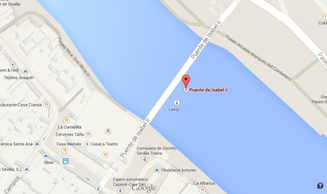 Map of Triana Bridge Seville