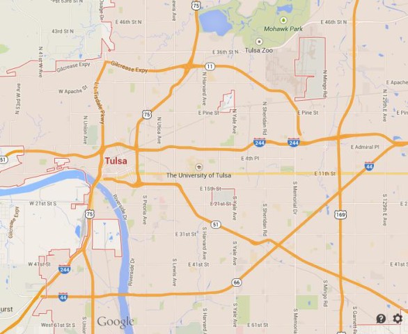 Map of Tulsa