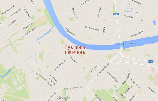 Map of Tyumen Russia