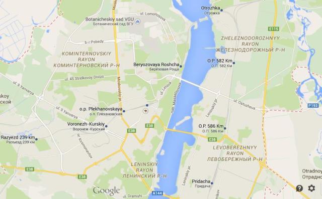 Map of Voronezh Russia