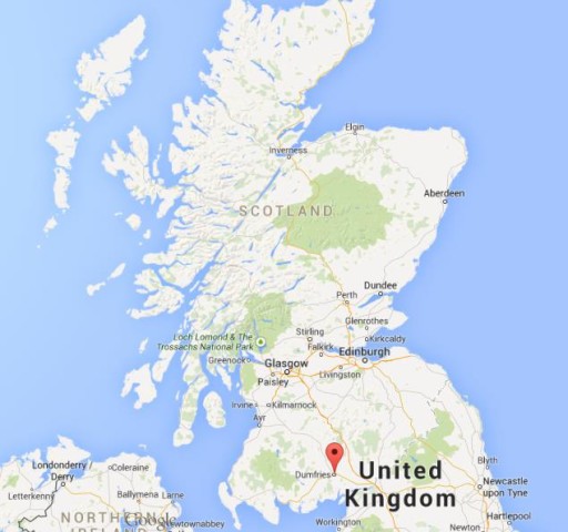 location Dumfries on map of Scotland