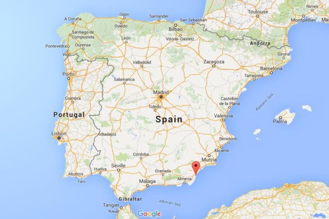 Location Mojacar on map Spain