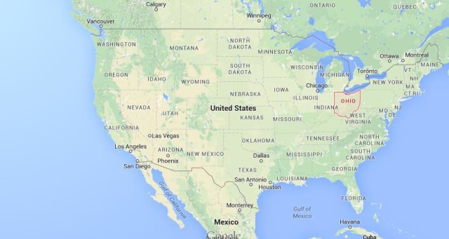 location Ohio on map USA