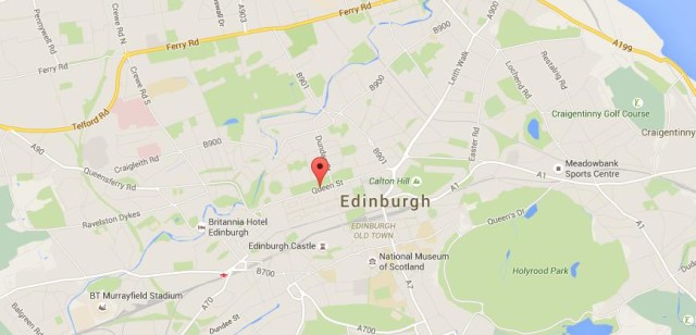 location Queen Street on map Edinburgh