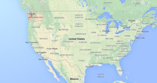 location Washington on USA map