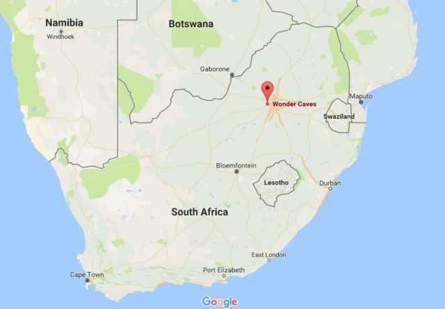 Location-wonder-cave-on-map-south-africa