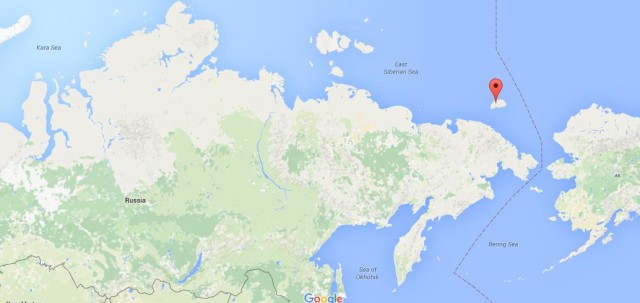 location Wrangel Island on map Russia