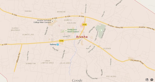 Map of Arusha Tanzania