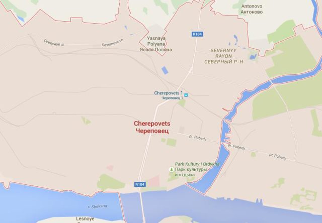 Map of Cherepovets Russia