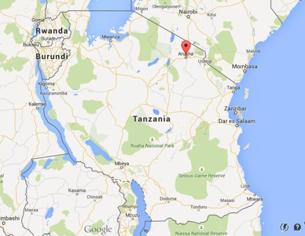 location Arusha on map Tanzania