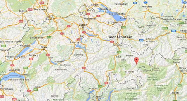 Location Engadine on map Switzerland