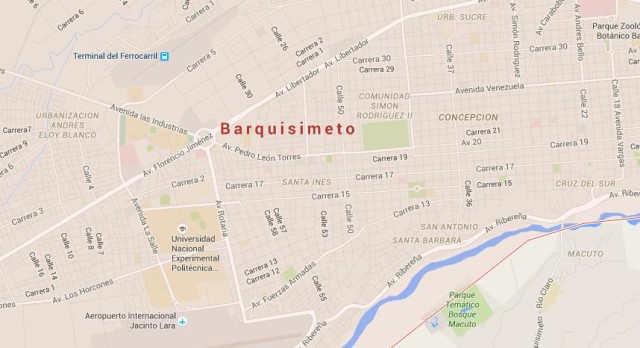 Map of Barquisimeto Venezuela