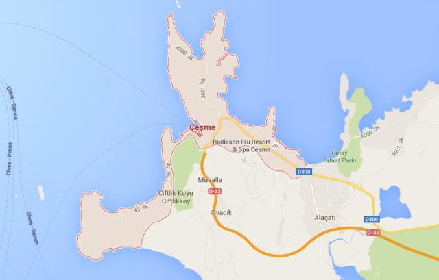 Map of Cesme Turkey