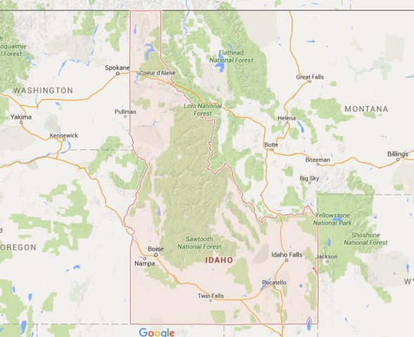 Map of Idaho USA