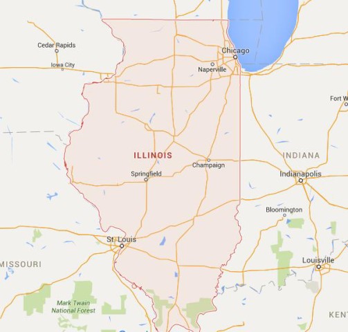 Map of Illinois USA