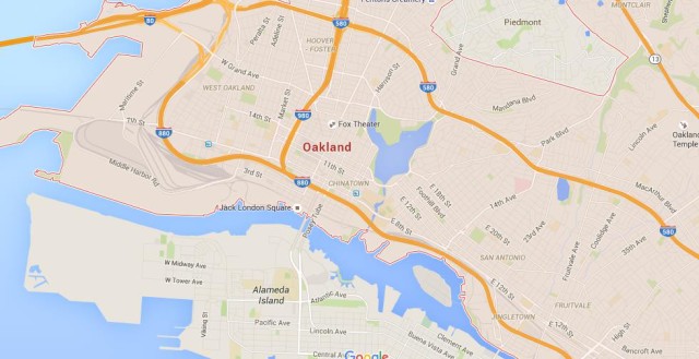 Map of Oakland USA