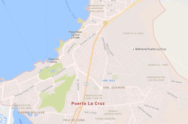 Map of Puerto de la Cruz Venezuela