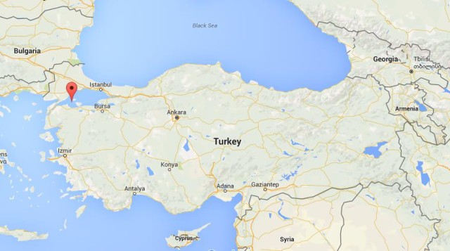 location Avsa on map of Turkey