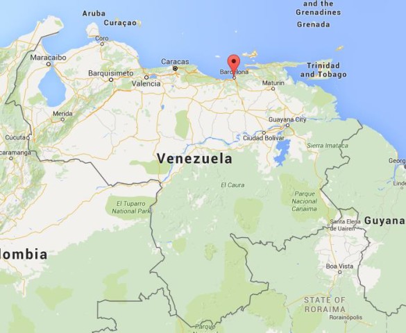 location Barcelona on map Venezuela