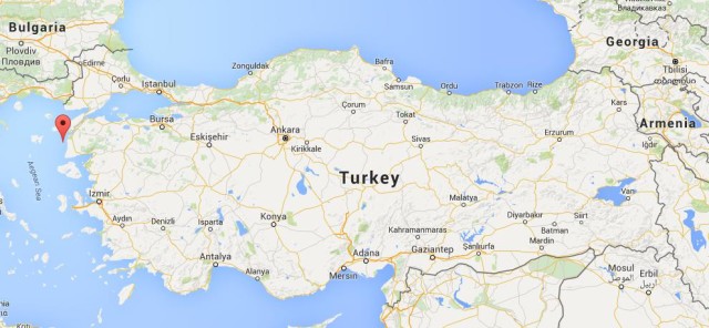 location Bozcaada on map Turkey