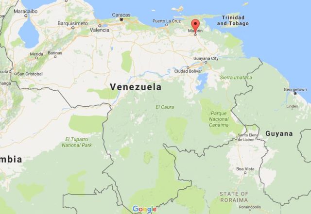 Location Maturin on map Venezuela