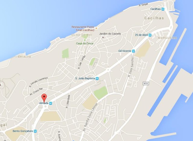 Map of Almada Portugal