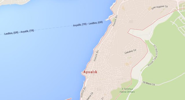 Map of Ayvalik Turkey