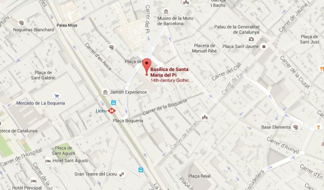 Map of Basilica Santa Maria del Pi Barcelona