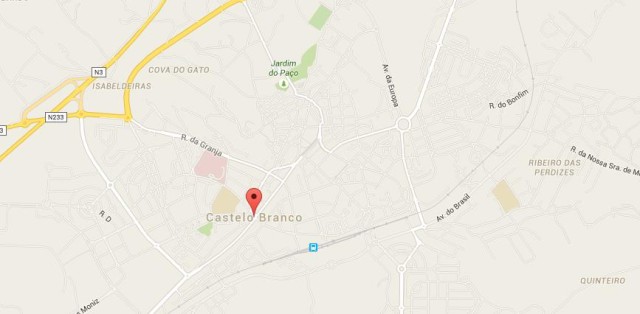 Map of Castelo Branco Portugal