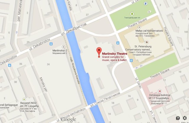 Map of Mariinsky Theatre St Petersburg