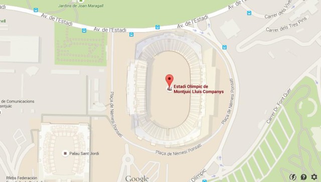 Map of Olympic Stadium Barcelona