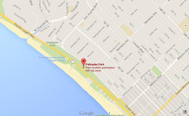 Map of Palisades Park LA