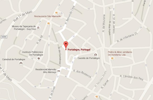 Map of Portalegre Portugal