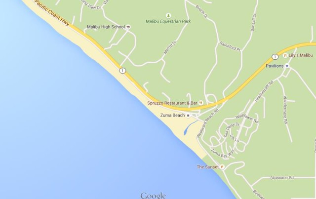 Map of Zuma Beach LA