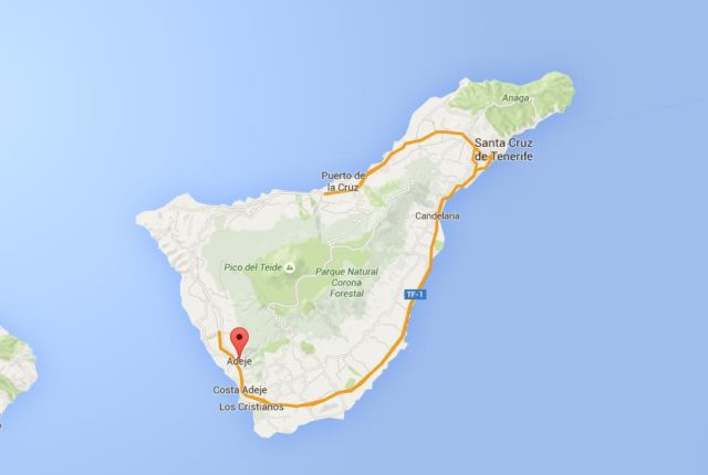 Location of Adeje on map Tenerife