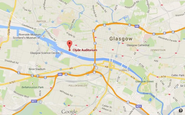 location Clyde Auditorium on map Glasgow