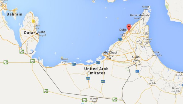 location Sharjah on map United Arab Emirates