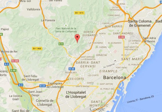 location Tibidabo on map Barcelona