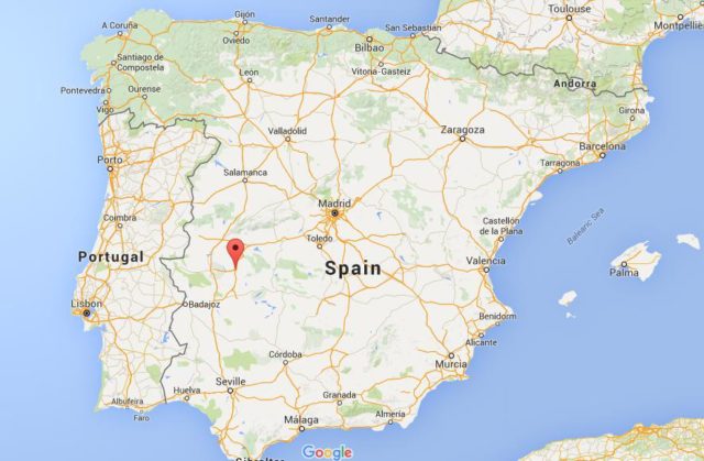 Location Trujillo on map Spain