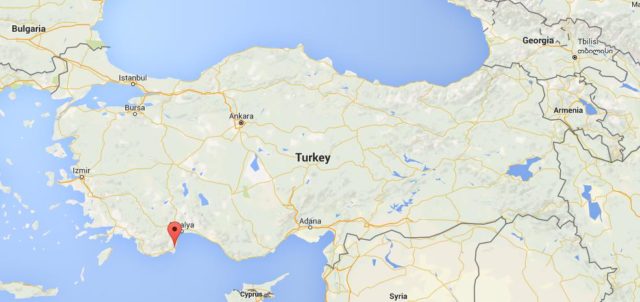 Location Çirali on map Turkey