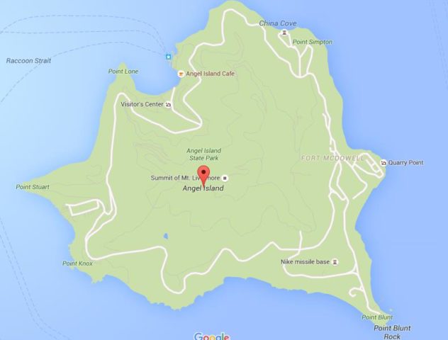 Map of Angel Island USA