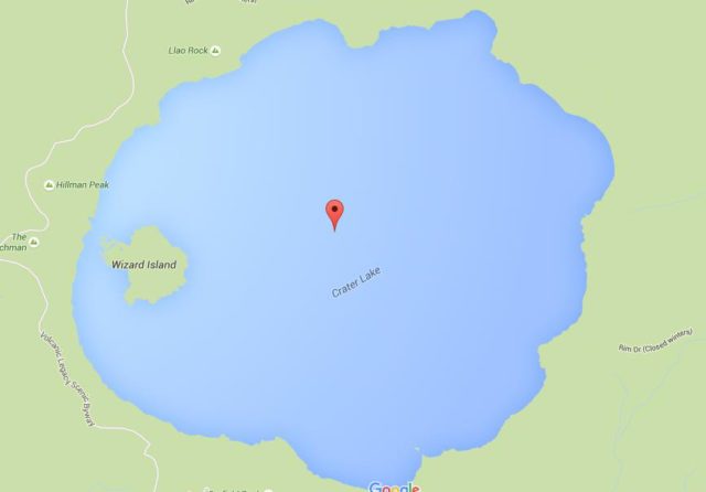 Map of Crater Lake USA