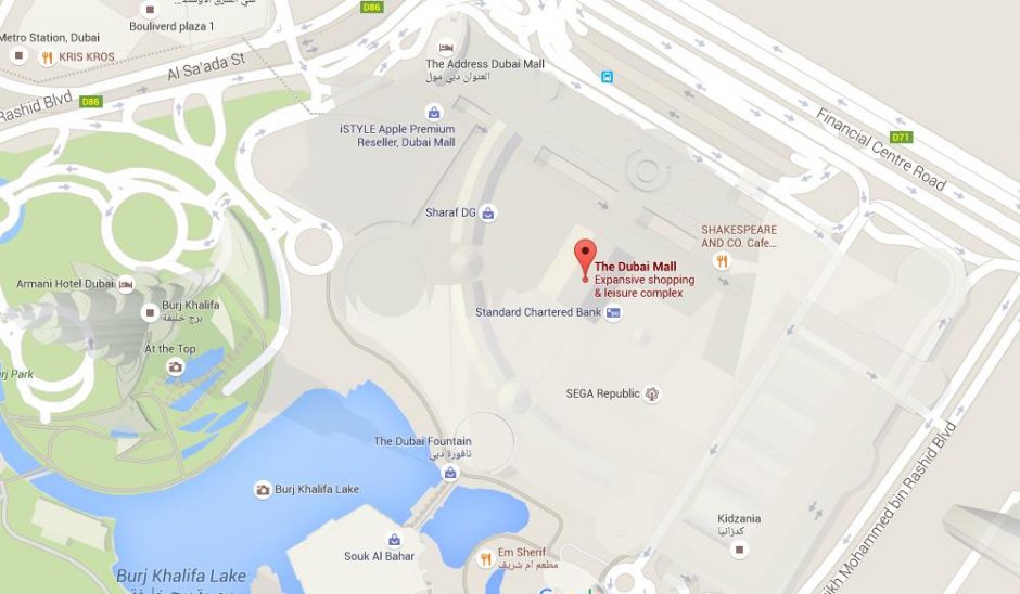 Dubai Hills Mall Location Map