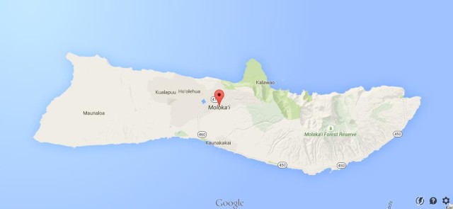 Map of Molokai Hawaii