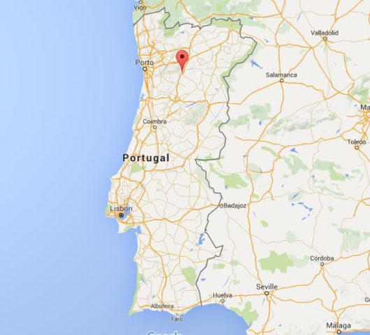 Location Lamego on map Portugal